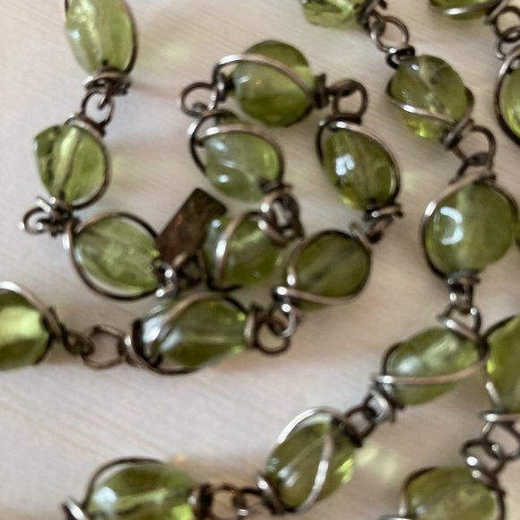 The Work Connection - Green Glass Long Necklace - Picture 3 of 7